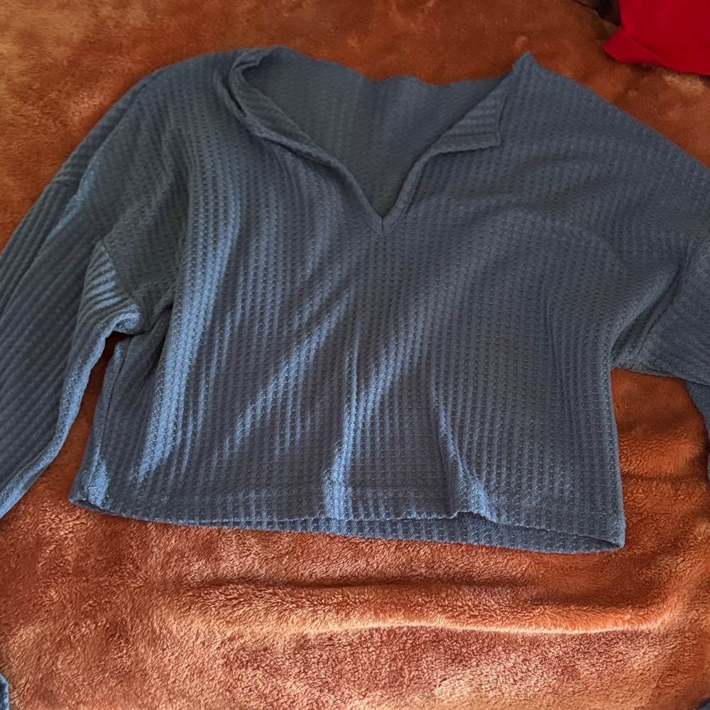 SHEIN Blue Long Sleeve Top